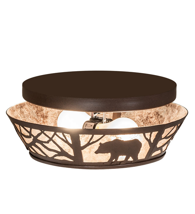 Meyda Tiffany - 274849 - Two Light Flushmount - Bear On The Loose - Cafe Noir