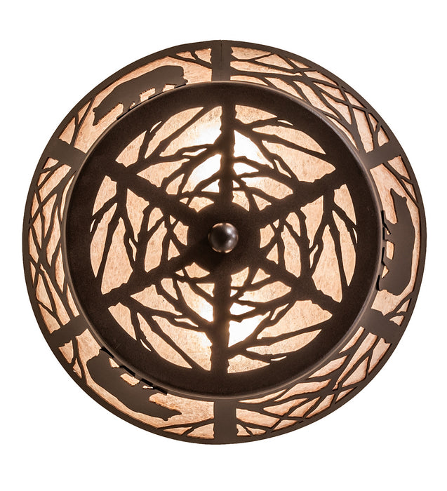 Meyda Tiffany - 274849 - Two Light Flushmount - Bear On The Loose - Cafe Noir