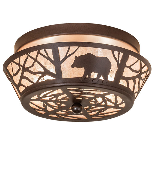 Meyda Tiffany - 274849 - Two Light Flushmount - Bear On The Loose - Cafe Noir