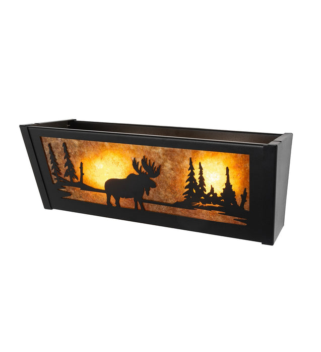 Meyda Tiffany - 270062 - Two Light Wall Sconce - Moose At Lake - Textured Black