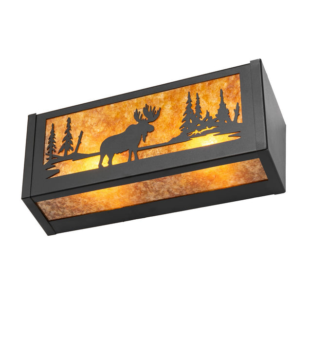 Meyda Tiffany - 270062 - Two Light Wall Sconce - Moose At Lake - Textured Black