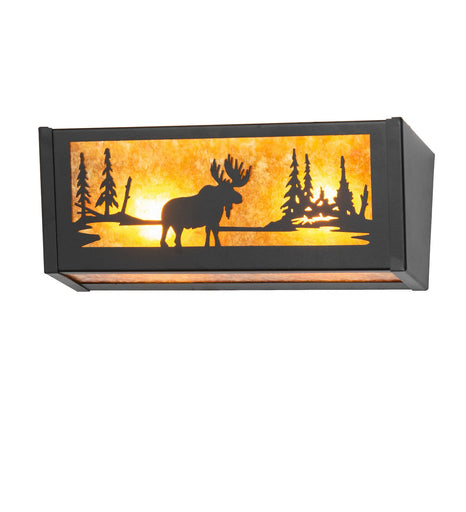 Moose At Lake Two Light Wall Sconce