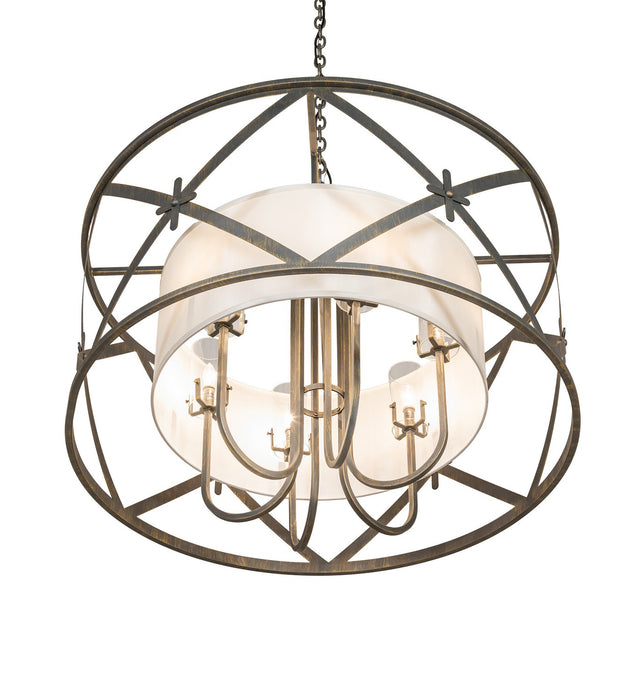 Meyda Tiffany - 272439 - Six Light Pendant - Penelope - Antique Brass