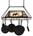Meyda Tiffany - 273340 - Three Light Pot Rack - Moose At Lake - Textured Black