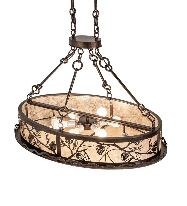 Meyda Tiffany - 273841 - Eight Light Pendant - Winter Pine - Copper Vein