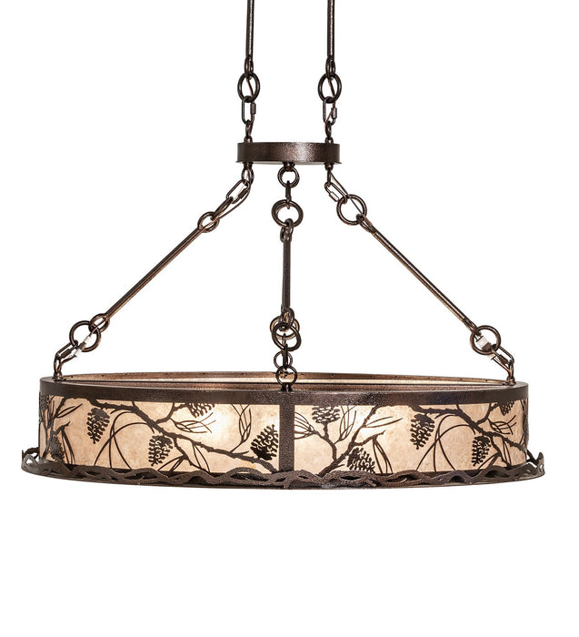 Meyda Tiffany - 273841 - Eight Light Pendant - Winter Pine - Copper Vein