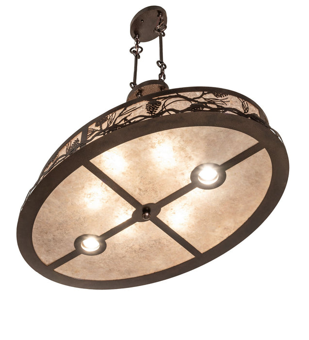 Meyda Tiffany - 273841 - Eight Light Pendant - Winter Pine - Copper Vein
