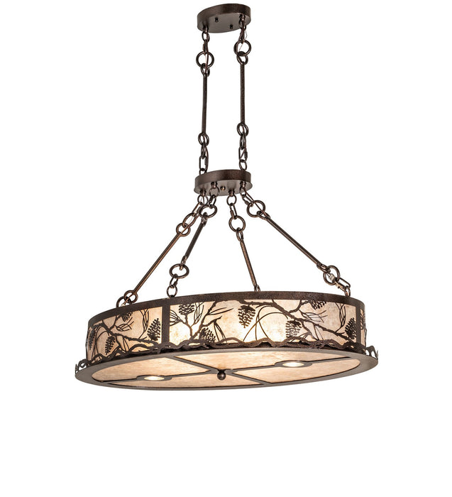 Meyda Tiffany - 273841 - Eight Light Pendant - Winter Pine - Copper Vein