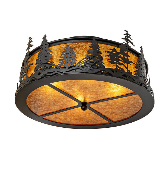 Meyda Tiffany - 270091 - Four Light Semi-Flushmount - Tall Pines - Textured Black