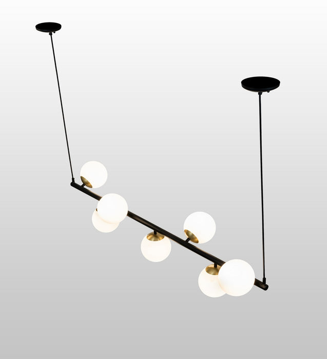 Meyda Tiffany - 274291 - Seven Light Island Pendant - Bola - Solar Black