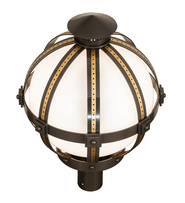 Meyda Tiffany - 274447 - One Light Post Mount - Orbital - ExtOil Rubbed Bronze & Goldtastic