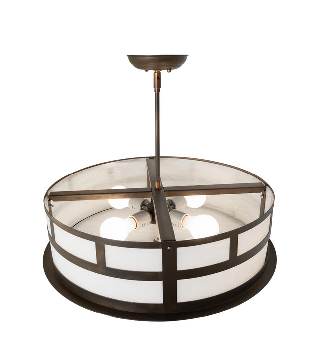 Meyda Tiffany - 274912 - Four Light Pendant - Smythe - Antique Copper