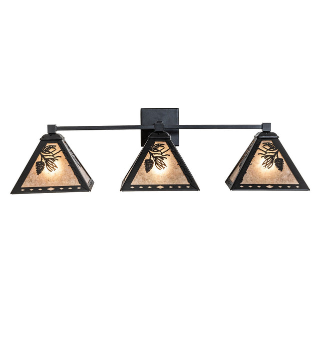 Meyda Tiffany - 275046 - Three Light Wall Sconce - Pinecone - Textured Black