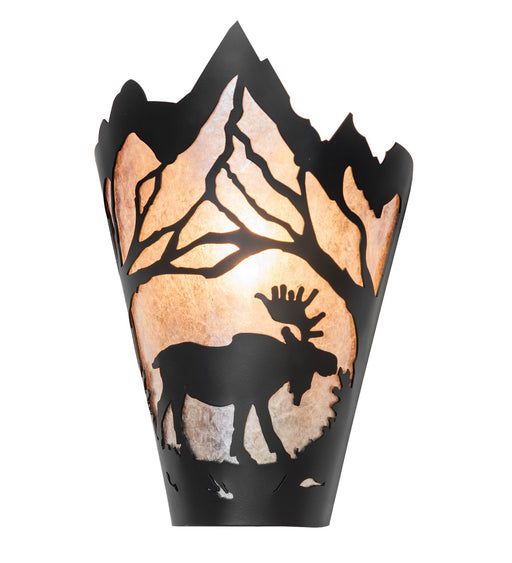 Meyda Tiffany - 276375 - One Light Wall Sconce - Moose At Dawn - Solar Black