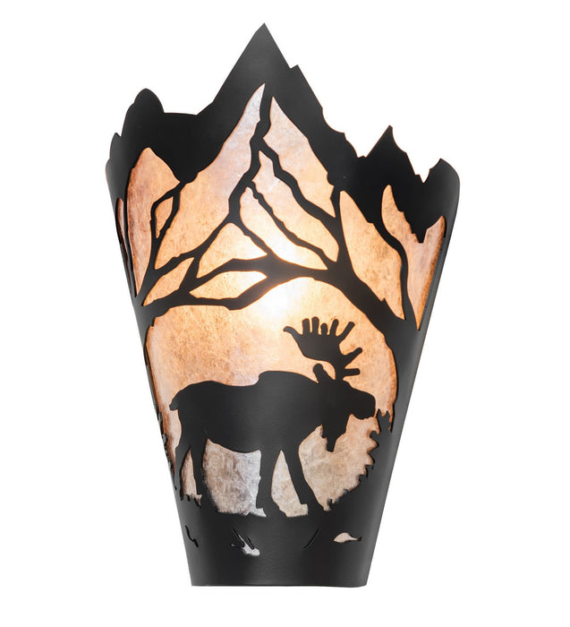 Meyda Tiffany - 276375 - One Light Wall Sconce - Moose At Dawn - Solar Black