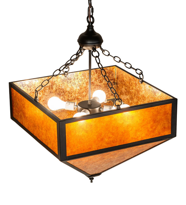 Meyda Tiffany - 277277 - Four Light Pendant - Mission - Textured Black