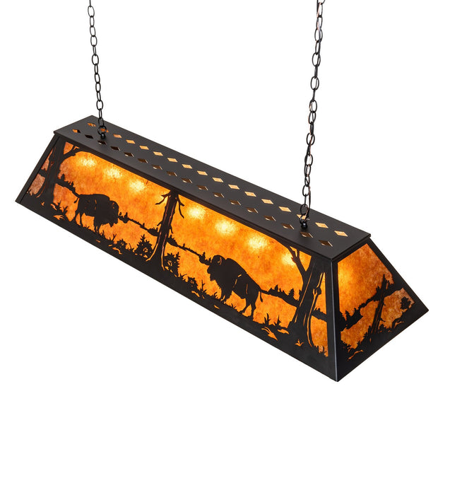 Meyda Tiffany - 278162 - Nine Light Pendant - Buffalo At Lake - Textured Black