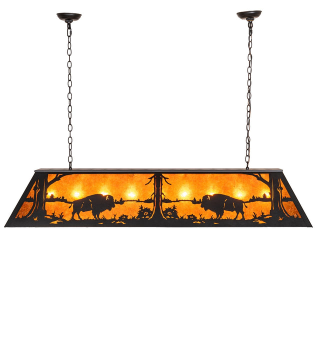 Meyda Tiffany - 278162 - Nine Light Pendant - Buffalo At Lake - Textured Black