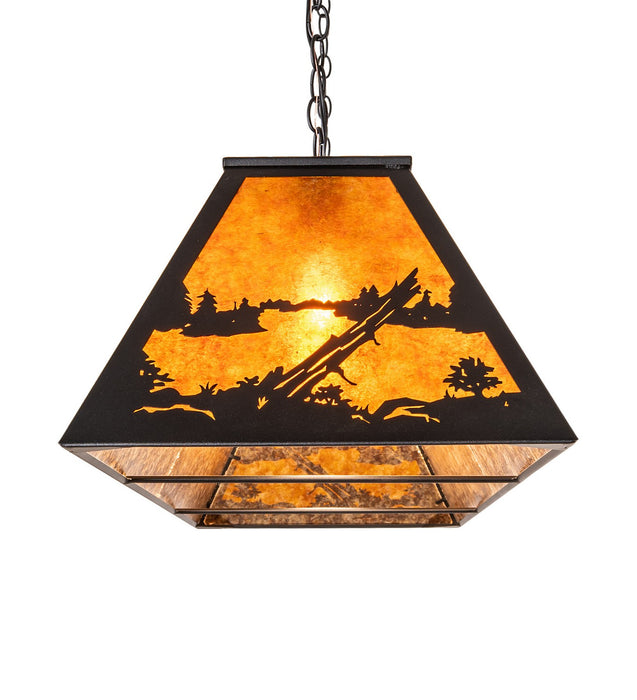 Meyda Tiffany - 278162 - Nine Light Pendant - Buffalo At Lake - Textured Black