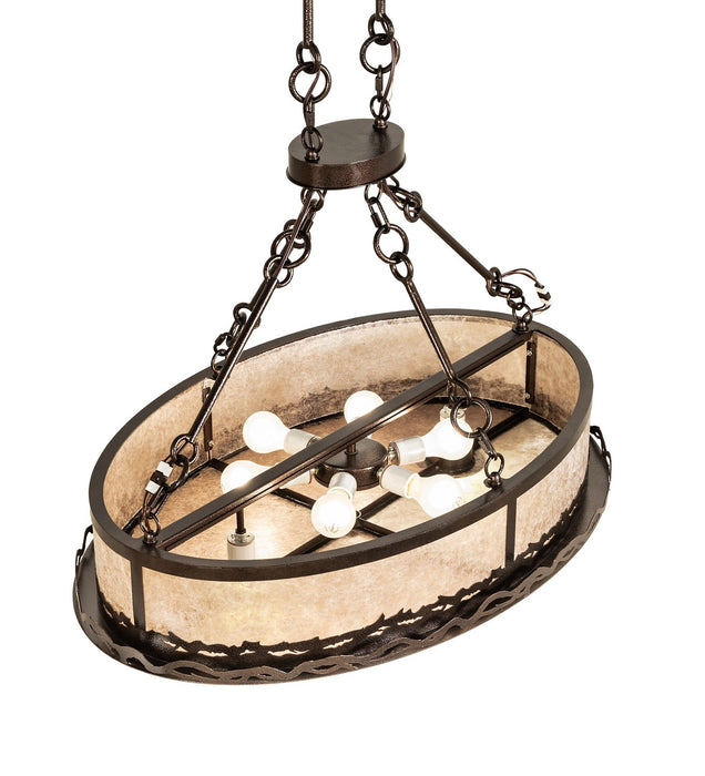 Meyda Tiffany - 278203 - Eight Light Pendant - Craftsman Prime - Copper Vein