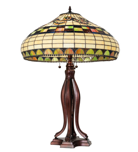 Tiffany Edwardian Three Light Table Lamp