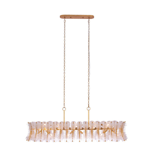 Gossamer 12 Light Island Pendant Oxidized Gold Leaf