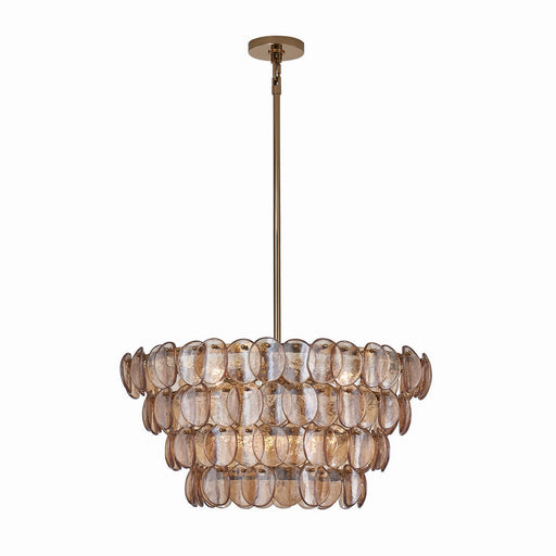 Uroko Eight Light Pendant Polished Winter Brass