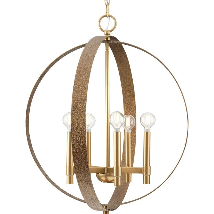 Progress Lighting - P400391-205 - Five Light Chandelier - Allegheny - Soft Gold