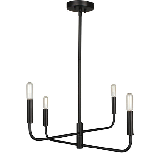 Catalina Four Light Chandelier Matte Black