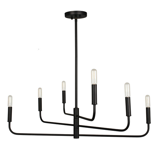 Catalina Six Light Chandelier Matte Black