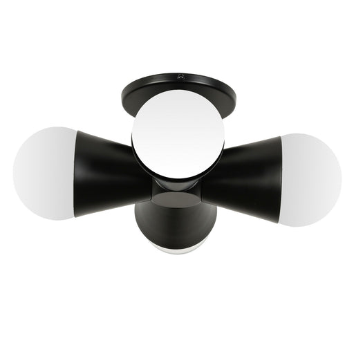 Fortuna Four Light Flush Mount Matte Black