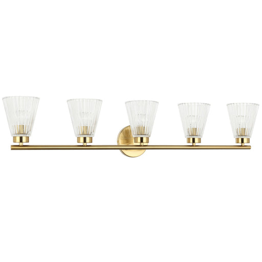 Vienna Five Light Vanity Aged Brass