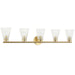 Dainolite Ltd - VIE-385W-AGB - Five Light Vanity - Vienna - Aged Brass