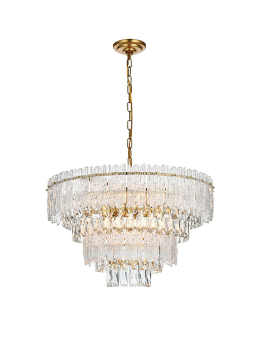 Elegant Lighting - 1780D25SG - Eight Light Chandelier - Emilia - Satin Gold And Clear