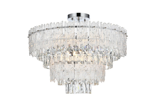 Elegant Lighting - 1780F25C - Eight Light Flush Mount - Emilia - Chrome And Clear