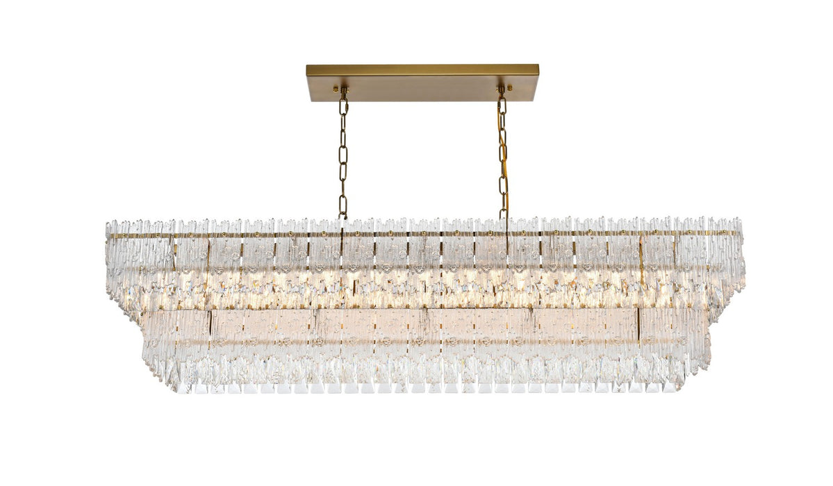 Elegant Lighting - 1780G50SG - Eight Light Chandelier - Emilia - Satin Gold And Clear