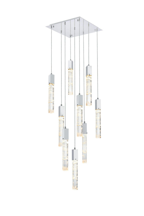 Elegant Lighting - 2088D20C - Nine Light Pendant - Aurora - Chrome And Clear