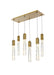 Elegant Lighting - 2088D32SG - Six Light Pendant - Aurora - Satin Gold And Clear