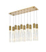 Elegant Lighting - 2088D42SG - Ten Light Pendant - Aurora - Satin Gold And Clear