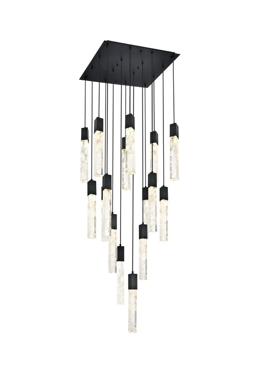 Elegant Lighting - 2088G30BK - 16 Light Pendant - Aurora - Black And Clear