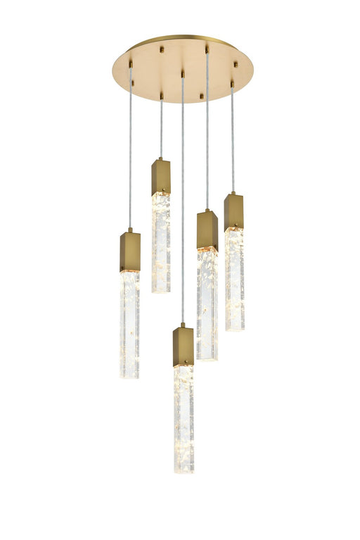 Elegant Lighting - 2089D20SG - Five Light Chandelier - Aurora - Satin Gold And Clear