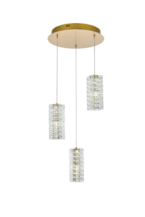 Elegant Lighting - 3680D3RSG - LED Pendant - Aston - Satin Gold