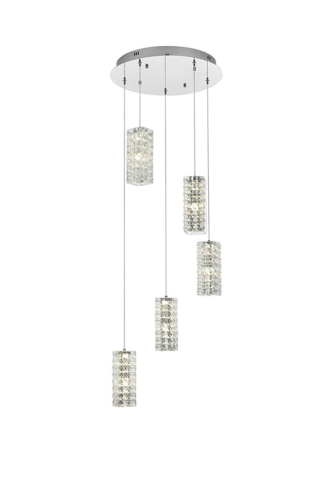 Elegant Lighting - 3680D5RC - LED Pendant - Aston - Chrome