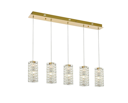 Elegant Lighting - 3680D5SG - LED Pendant - Aston - Satin Gold