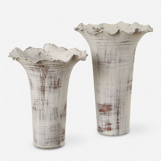 Ruffled Petal Vases Set/2