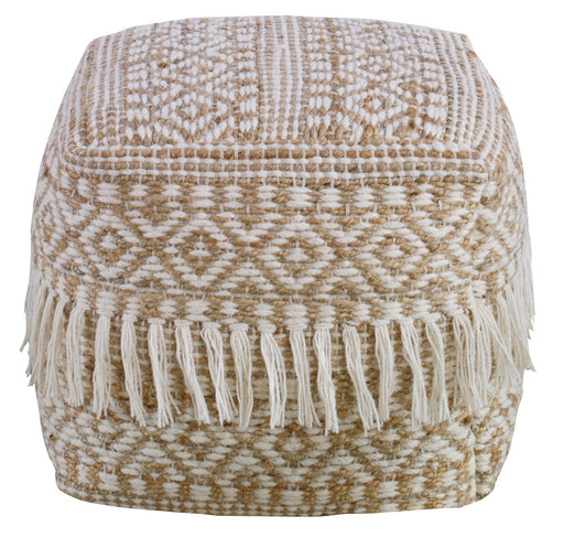 Uttermost - 23972 - Pouf - Boheme - Soft Ivory And Rich Brown