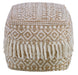 Uttermost - 23972 - Pouf - Boheme - Soft Ivory And Rich Brown