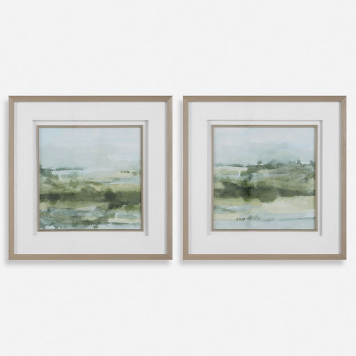 Soft Sage Landscape Prints Set/2