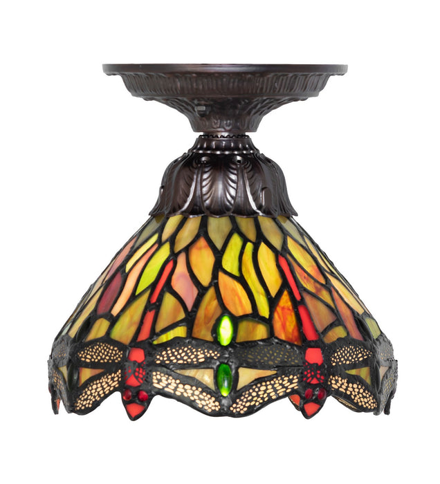 Meyda Tiffany - 276102 - One Light Flushmount - Tiffany Hanginghead Dragonfly