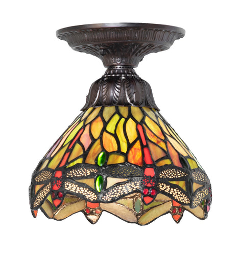 Tiffany Hanginghead Dragonfly One Light Flushmount